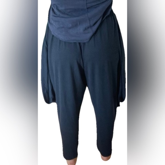 Kedem Sasson Lagenlook Blue Draped Dropped Crotch High Waisted Harem Pants 0/M - Picture 3 of 11